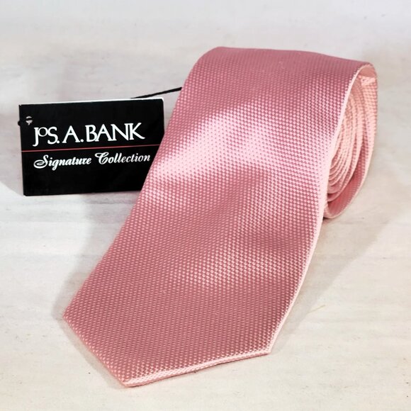 Jos. A. Bank Signature Collection Pink Necktie NWT Real Men Wear Pink - Picture 2 of 5